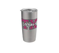 Vintage Texas Game-Day Leopard Print Cool-Looking Fan Art Stainless Steel Insulated Tumbler