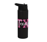 Vintage Texas Game-Day Leopard Print Cool-Looking Fan Art Stainless Steel Insulated Water Bottle