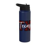 Vintage Texas Game-Day Leopard Print Cool-Looking Fan Art Stainless Steel Insulated Water Bottle
