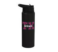 Vintage Texas Game-Day Leopard Print Cool-Looking Fan Art Stainless Steel Insulated Water Bottle
