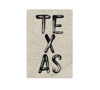 Vintage Texas Map In Beige Western Style Wall Art Paintings Canvas Prints Poster Artwork for Living Room Bedroom Bathroom Office Home Decor 12x18inch(30x45cm)