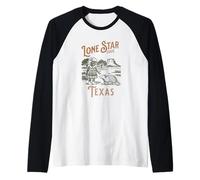 Vintage Texas Retro Armadillo Western Graphic Raglan Baseball Tee