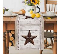 Vintage Texas Star on Grey Wood Grain Table Runner 70 Inches Long,Table Runners Kitchen Dining Tables Decoration for Home Party Decor, Farm Wooden Planks Tables Runner Wedding Dresser Scarf