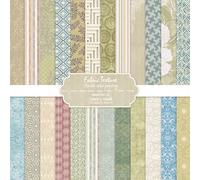 Vintage Textured 12x12 Scrapbooking Cardstock Decorative Paper - 24 Sheets - for Card Making Background Origami Textured Decorative Scrapbook Paper Scrapbook Materials Supplies (Fabric Texture)