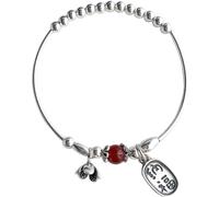 Vintage Thai Silver Wealth Amulet Bracelet for Women - S925 Pure Silver Flower Pendant with Red Agate Beads - Stretchy Talisman Bangle for Prosperity and Good Luck