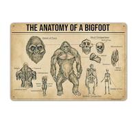 Vintage The Anatomy of A Bigfoot Sasquatch Gothic Monster Poster Metal Aluminium Tin Sign Wall Decor 8"x12"