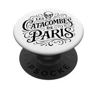 Vintage The Catacombs of Paris Black Print PopSockets Adhesive PopGrip