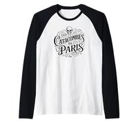 Vintage The Catacombs of Paris Black Print Raglan Baseball Tee