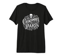 Vintage The Catacombs of Paris White Print Premium T-Shirt