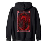 Vintage The Devil Tarot Card Occult Satan Unholy Horror Men Zip Hoodie