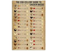 Vintage The Egg Cellent ?Guide to Chicken Breed Poster Metal Aluminium Tin Sign 8x6 Inch Wall Decor