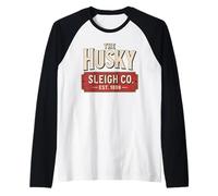 Vintage The Husky Sleigh Co Classic Retro Christmas Raglan Baseball Tee