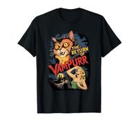 Vintage The Return of Vampurr Funny Cat Lovers Halloween T-Shirt