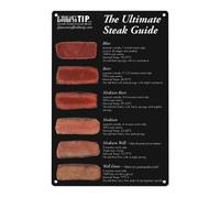 Vintage the Ultimate Steak Guide Metal Aluminum Sign Retro Home Kitchen Outdoor Wall Decor 12 x 8 Inches
