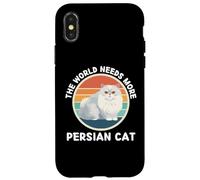 Vintage The World Needs More Persian Cat Retro Cats Lover Case for iPhone X/XS