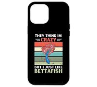 Vintage They Think Im Crazy But I Just Like Betta Fish Lover Case for iPhone 12 Pro Max