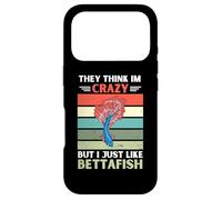 Vintage They Think Im Crazy But I Just Like Betta Fish Lover Case for iPhone 17 Pro