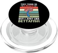 Vintage They Think Im Crazy But I Just Like Betta Fish Lover PopSockets PopGrip for MagSafe