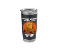 Vintage They Think Im Crazy But I Just Like Cocker Spaniel Stainless Steel Insulated Tumbler