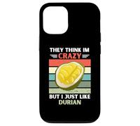 Vintage They Think Im Crazy But I Just Like Durian Lover Case for iPhone 12/12 Pro