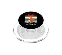 Vintage They Think Im Crazy But I Just Like Fox Lover PopSockets PopGrip for MagSafe