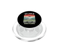 Vintage They Think Im Crazy But I Just Like Grayling Fish PopSockets PopGrip for MagSafe