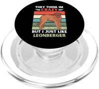Vintage They Think Im Crazy But I Just Like Leonberger Dog PopSockets PopGrip for MagSafe