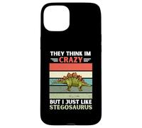 Vintage They Think Im Crazy But I Just Like Stegosaurus Case for iPhone 15 Plus