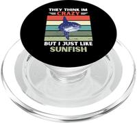 Vintage They Think Im Crazy But I Just Like Sunfish Lover PopSockets PopGrip for MagSafe