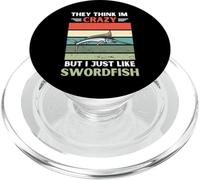Vintage They Think Im Crazy But I Just Like Swordfish Lover PopSockets PopGrip for MagSafe