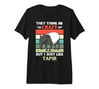 Vintage They Think Im Crazy But I Just Like Tapir Lover Premium T-Shirt