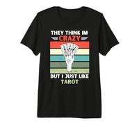 Vintage They Think Im Crazy But I Just Like Tarot Lover Premium T-Shirt