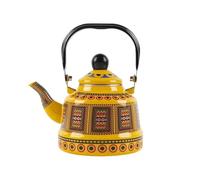 Vintage Thicken Enamel Coffee Pot with Handle Tea Kettle Induction Cooker Gas Stove Universal Water Teapot Kitchen Tools(1.7L,Style 11)