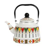 Vintage Thicken Enamel Coffee Pot with Handle Tea Kettle Induction Cooker Gas Stove Universal Water Teapot Kitchen Tools(1.7L,Style 09)