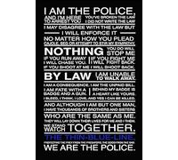 Vintage Thin Blue Line I Am The Police Thin Blue Line for Home Bar Pub Kitchen Garage Restaurant Wall Deocr Plaque Signs 12x8inch