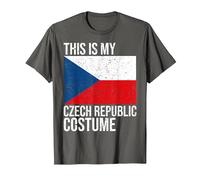 Vintage This is My Czech Republic Flag Costume for Halloween T-Shirt, Men, Asphalt Grey, 4X-Large