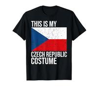 Vintage This is My Czech Republic Flag Costume for Halloween T-Shirt, Men, Black, Medium