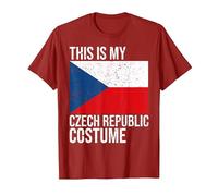 Vintage This is My Czech Republic Flag Costume for Halloween T-Shirt, Men, Cranberry Red, Medium