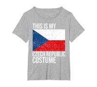 Vintage This is My Czech Republic Flag Costume for Halloween T-Shirt, Women's Plus, Heather Grey, 3X