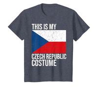 Vintage This is My Czech Republic Flag Costume for Halloween T-Shirt, Youth, Heather Blue, Large