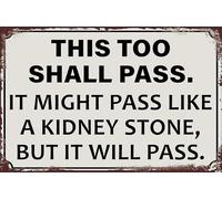 Vintage This Too Shall Pass Inspirational Quote Metal Tin Sign 20x30cm