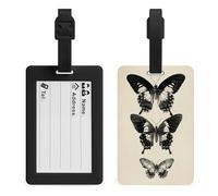 Vintage Three Butterflies Luggage Tag Travel Bag Suitcase Baggage Name Tags