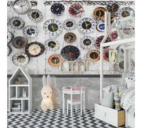 Vintage Three Dimensional Clock Creative Art 3D Wallpaper Luxury Home Dining Decor Paste Sofa Living Room The Wall for Bedroom Mural-350cm×256cm