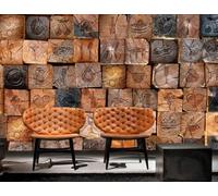 Vintage Three Dimensional Nostalgia Wood Block Wood Grain Pattern 3D Wallpaper Textured Silk Easy Install Living Room Sofa Bedroom Dining Room Home Decoration Wall-200cm×140cm
