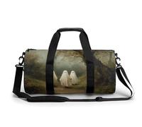 Vintage Three Ghosts in The Woods Travel Gym Bag for Women Men Cylindrical Duffle Bag Sport Workout Bag with Shoulder Strap