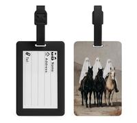 Vintage Three Ghosts Riding Black Horses Luggage Tag Travel Bag Suitcase Baggage Name Tags