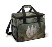 Vintage Three Ghosts Walking in The Woods Camping Cooler Bag Insulated Beach Coolers Portable Leak Proof Bags with Shoulder Strap