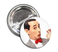 Vintage Throwback 1980's Pee Wee Herman 1.25" Collectible Button, Metal, metal