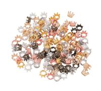 Vintage Tibetan Style Mini Crown Shaped Alloy Beard Beads, 120Pcs for Hair Making DIY Accessories