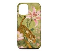 Vintage Tiger Amidst Blossoms Asian Garden Art Flower Lover Case for iPhone 12/12 Pro
